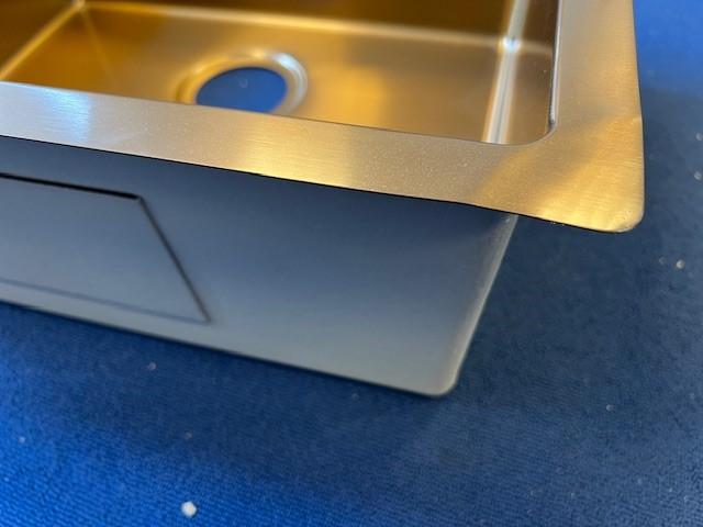 HOEK Gebogen Ausmann Mosel RVS spoelbak koper kleur PVD Copper 50x40 onderbouw vlakbouw en opbouw 1208971800 - Productafbeelding 7