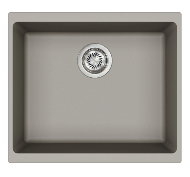 AquaGranite Granieten Grijs Spoelbak 50x40 cm  Onderbouw en Opbouw met RVS Plug 1208971804 - Productafbeelding