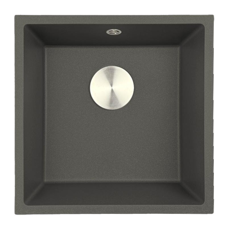 OUTLET GraniteMy Universal Granieten Grijs, donker Spoelbak 40x40 cm  Onderbouw met RVS Plug 1208971810 - Productafbeelding 2