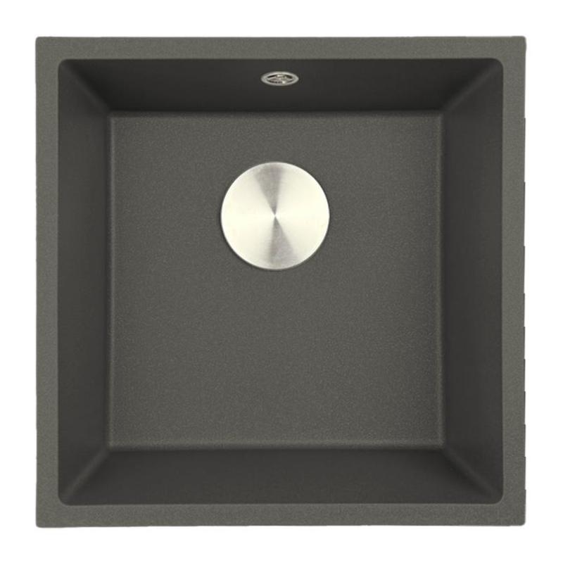 OUTLET GraniteMy Universal Granieten Grijs, donker Spoelbak 40x40 cm  Onderbouw met RVS Plug 1208971810