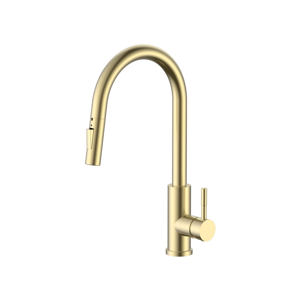 Licht bekrast Pure.Sink Elite Steel Stream-S keukenkraan PVD geborsteld goud met uittrekbare uitloop 1208971857 - Productafbeelding 14