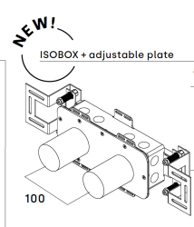 Waterevolution Inbouwdeel wastafelmengkraan 2-gaten met verstelbaarheid T0.16.EBI
