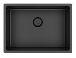 Pure.Sink Exclusivo Speciale 35cm lang Gun metal spoelbak 50x35 cm 10mm radius PEX5035-61