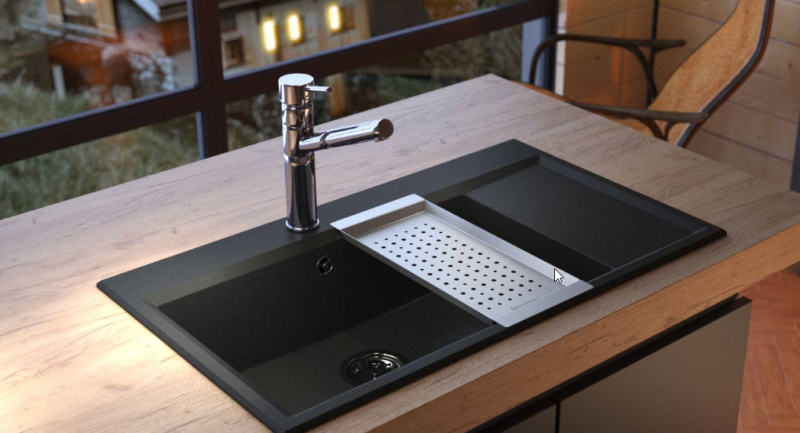 Massimo Accessoire Inzetbakje Zwart Mat 183x430x19mm