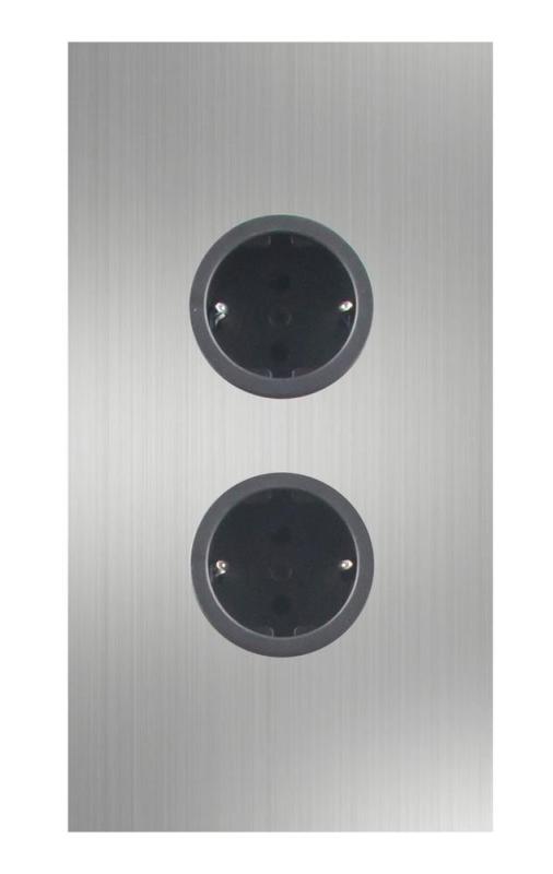 Indux Corner Energiezuil met 2 Stopcontacten Randaarde RVS 1208972276