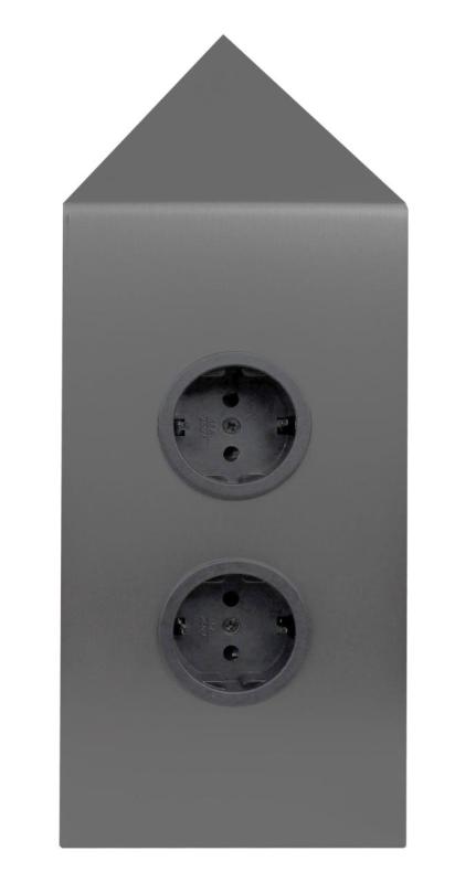 Indux Corner Еnergiezuil met 2 stopcontacten Randaarde Hoek Gun metal 1208972286