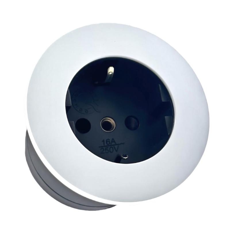 Indux Round Inbouw Contactdoos met 1 Stopcontact Randaarde Wit 1208972314