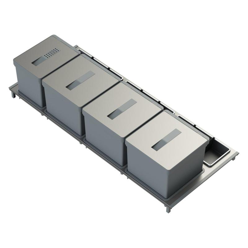 Indux Sort Afvalsysteem 4-voudig Handbediening voor Uittreklades 1208972321