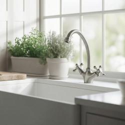 Aquanello Heritage Ascot Klassieke Keuken Nostalgische Keukenkraan RVS NB-4004-HA