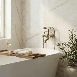 Aquanello Heritage Ascot Klassieke Opbouw Badkraan met Sterknoppen Brons inclusief Handdouche BN-3002-HA