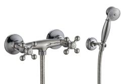 Aquanello Heritage Ascot Klassieke Opbouw Douchekraanset met Sterknoppen Chroom inclusief Handdouche CR-2002-HA
