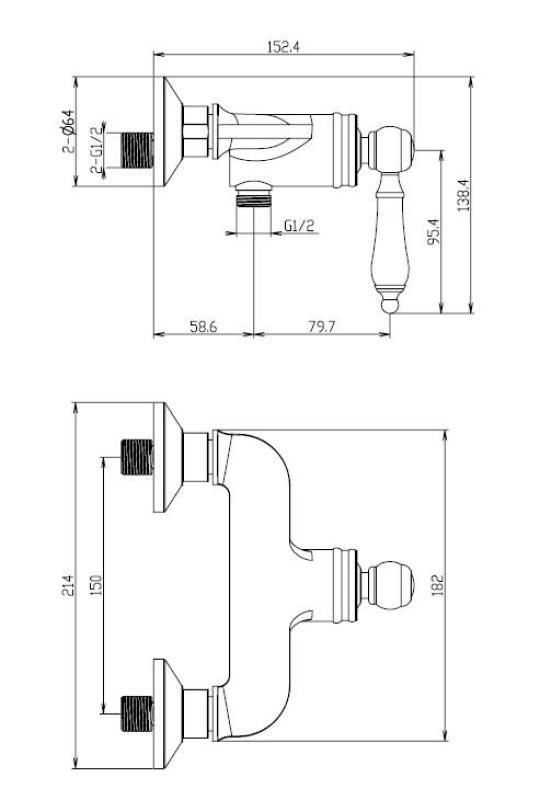 Aquanello Heritage Manor Klassieke Douchemengkraan Chroom CR-2001-HM
