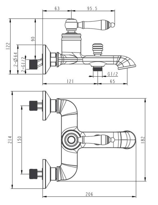 Aquanello Heritage Manor Klassieke Badmengkraan RVS NB-3001-HM